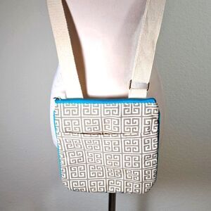 The Royal Standard Crossbody Bag Adjustable Strap Greek Key Lining Zipper Purse
